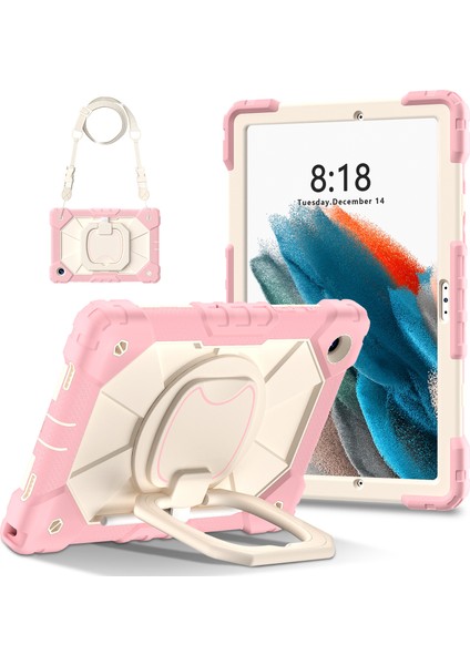Samsung Galaxy Tab A8 10.5 (2021 2022) Omuz Askılı Silikon Pc Tablet Kılıfı (Yurt Dışından)