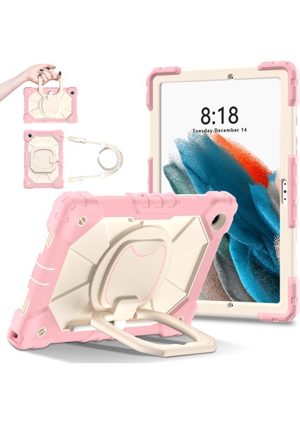 Samsung Galaxy Tab A8 10.5 (2021 2022) Omuz Askılı Silikon Pc Tablet Kılıfı (Yurt Dışından)