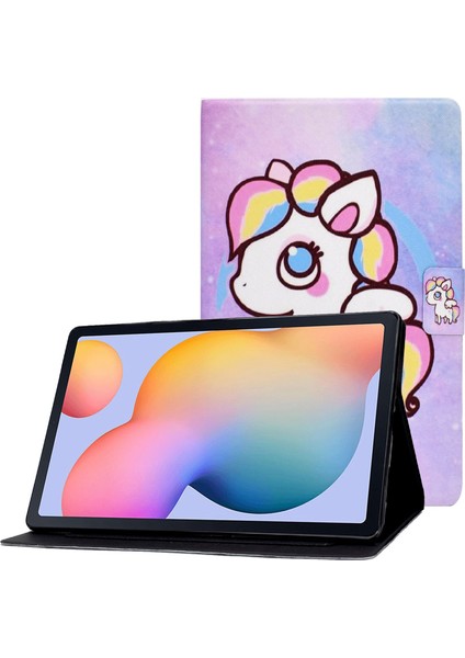Samsung Galaxy Tab S6 Lite (2024 2022 2020) Pu Deri Flip Case Desen Baskı Standı At Tablet Kılıfı (Yurt Dışından)