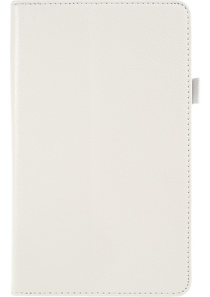 Samsung Galaxy Tab A 8.0 Wi Fi (2019) SM T290 Deri Beyaz Tablet Kılıfı (Yurt Dışından)