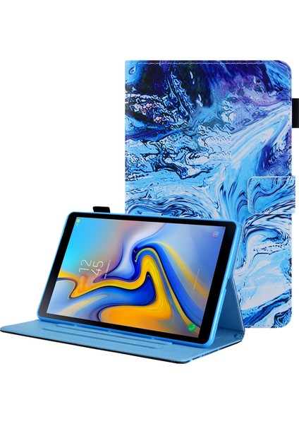 Desen Baskı Kartı Yuvaları Pu Deri Samsung Galaxy Tab A8 10.5 (2021) SM X200 X205 A8 10.5 (2022) Dalga Tablet Kılıfı (Yurt Dışından)