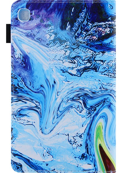 Desen Baskı Kartı Yuvaları Pu Deri Samsung Galaxy Tab A8 10.5 (2021) SM X200 X205 A8 10.5 (2022) Dalga Tablet Kılıfı (Yurt Dışından)