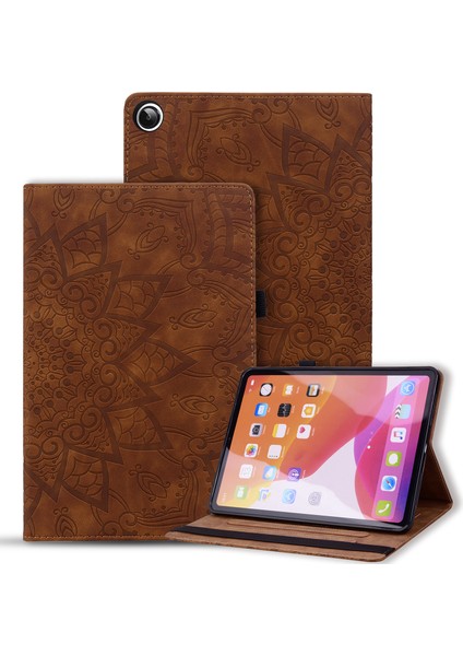 Samsung Galaxy Tab A9 Pu Deri Baskılı Çiçek Desenli Kart Yuvası Standı Tablet Kılıfı (Yurt Dışından)