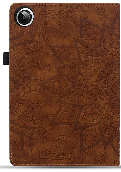 Samsung Galaxy Tab A9 Pu Deri Baskılı Çiçek Desenli Kart Yuvası Standı Tablet Kılıfı (Yurt Dışından)