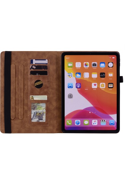 Samsung Galaxy Tab A9 Pu Deri Baskılı Çiçek Desenli Kart Yuvası Standı Tablet Kılıfı (Yurt Dışından)