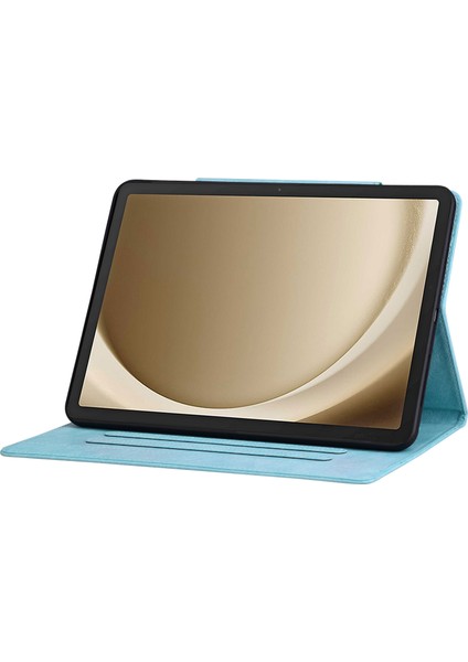 Samsung Galaxy Tab A9 X210 X215 X216 Pu Deri Folio Kart Yuvaları Gök Tablet Kılıfı (Yurt Dışından)