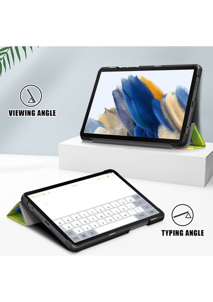 Samsung Galaxy Tab A9 X115 Üç Katlı Standı Deri Desen Baskı At Tablet Kılıfı (Yurt Dışından)