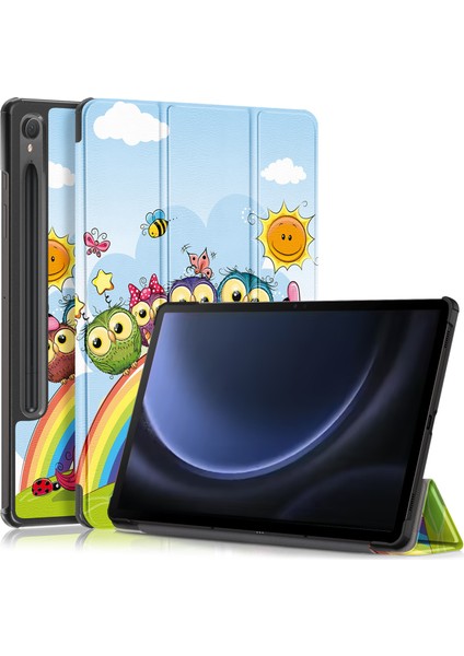 Samsung Galaxy Tab S9 Fe SM X510 SM X516 Üç Katlı Stand Desen Baskı At Tablet Kılıfı (Yurt Dışından)