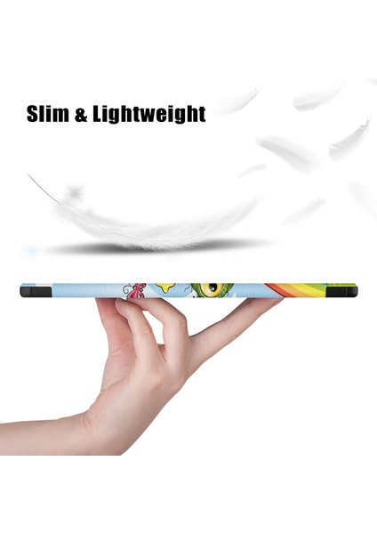 Samsung Galaxy Tab S9 Fe SM X510 SM X516 Üç Katlı Stand Desen Baskı At Tablet Kılıfı (Yurt Dışından) modelleri