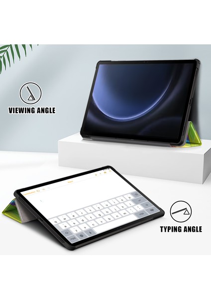 Samsung Galaxy Tab S9 Fe SM X510 SM X516 Üç Katlı Stand Desen Baskı At Tablet Kılıfı (Yurt Dışından) indirimleri