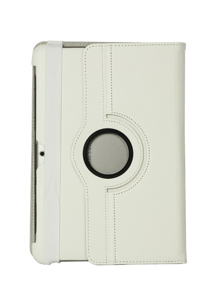 360 Derece Döner Deri Samsung Galaxy Tab 2 10.1 P5100 P5110 BEYAZ Tablet Kılıfı (Yurt Dışından)