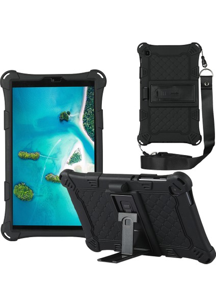 Tekme Standı Pc Silikon Koruyucu Samsung Galaxy Tab A7 Lite Kordonlu 8 7 Inç Tablet Kılıfı (Yurt Dışından)