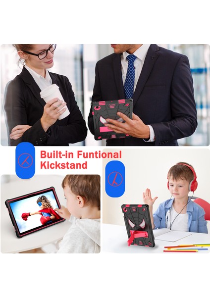 Samsung Galaxy Tab A8 10.5 (2021) X200 TAB A8 10.5 (2022) Örümcek Tarzı Pc Silikon Kick Stand Tablet Kılıfı (Yurt Dışından)