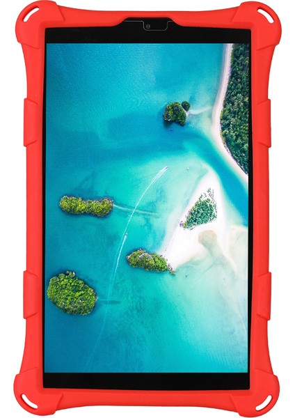 Tekme Standı Pc Silikon Koruyucu Samsung Galaxy Tab A7 Lite Kordonlu 8 7 Inç Tablet Kılıfı (Yurt Dışından)