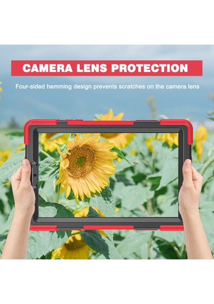 Ağır Hizmet Pc 360 Derece Dönebilen Tekme Standına Sahip Silikon Samsung Galaxy Tab A7 Lite Omuz Askısı 8 7 Inç Tablet Kılıfı (Yurt Dışından)