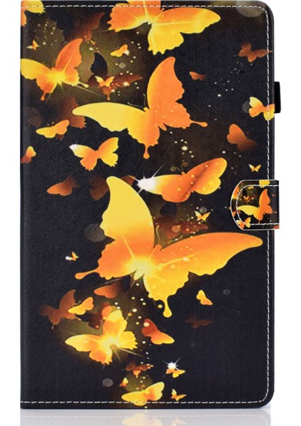 Desen Baskı Deri Kart Tutucu Samsung Galaxy Tab S6 Lite (2020) P610 P615 (2022 2024) Tablet Kılıfı (Yurt Dışından)
