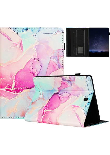 Samsung Galaxy Tab A 8.0 SM T350 (2015) Kart Yuvaları Akıllı Mermer Deri Tablet Kılıfı (Yurt Dışından)