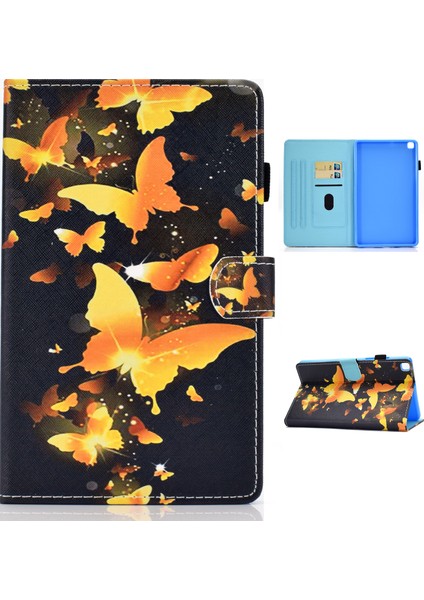 Samsung Galaxy Tab A7 10.4 (2020 2022) T500 Kart Tutuculu Baskı Derisi Tablet Kılıfı (Yurt Dışından)