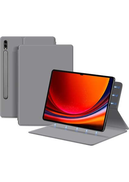 Samsung Galaxy Tab S9 Ultra Pu Deri Manyetik Katlanabilir Standı Tablet Kılıfı (Yurt Dışından)