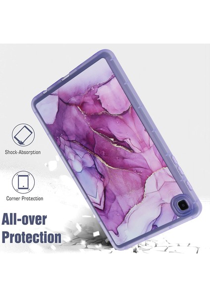Samsung Galaxy Tab A7 Lite 8.7 Inç T220 T225 Mermer Desen Baskı Tpu Yumuşak Cilt Koruyucu Tablet Kılıfı (Yurt Dışından)