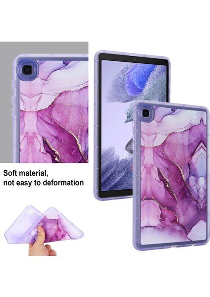 Samsung Galaxy Tab A7 Lite 8.7 Inç T220 T225 Mermer Desen Baskı Tpu Yumuşak Cilt Koruyucu Tablet Kılıfı (Yurt Dışından)