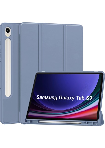 Üç Katlı Stand Samsung Galaxy Tab S9 Pu Deri Otomatik Uyandırma uyku Kalem Yuvası Tablet Kılıfı (Yurt Dışından)