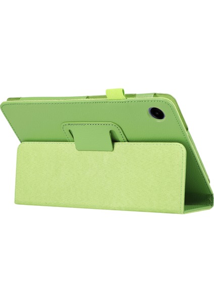 Samsung Galaxy Tab A9 Litchi Doku Pu Deri Ikiye Katlanmış Stand Tablet Kılıfı (Yurt Dışından)