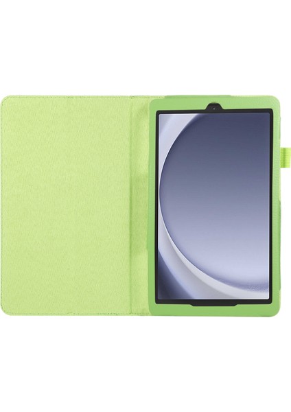 Samsung Galaxy Tab A9 Litchi Doku Pu Deri Ikiye Katlanmış Stand Tablet Kılıfı (Yurt Dışından)