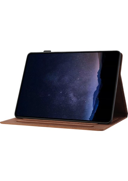 Samsung Galaxy Tab A8 10.5 (2021) X205 X200 Deri Yapı Taşları Baskılı Tablet Kılıfı (Yurt Dışından)