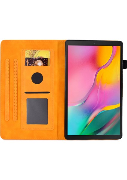 Samsung Galaxy Tab A 10.1 (2019) SM T510 Pu Deri Kart Yuvaları Folyo Standı Kalem Tutucu Otomatik Uyandırma uyku Tablet Kılıfı (Yurt Dışından)