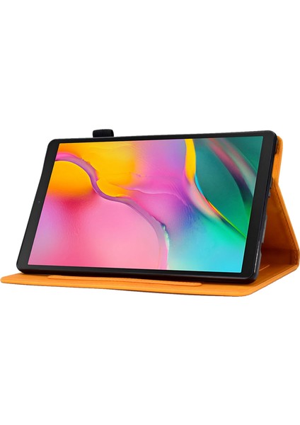 Samsung Galaxy Tab A 10.1 (2019) SM T510 Pu Deri Kart Yuvaları Folyo Standı Kalem Tutucu Otomatik Uyandırma uyku Tablet Kılıfı (Yurt Dışından)