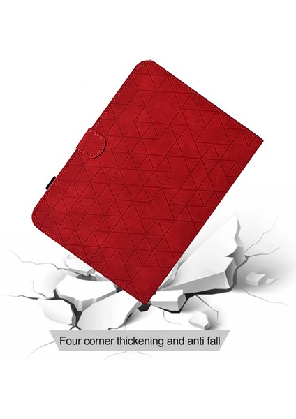 Samsung Galaxy Tab A 10.1 (2019) T510 T515 Eşkenar Dörtgen Baskılı Deri Tablet Kılıfı (Yurt Dışından)