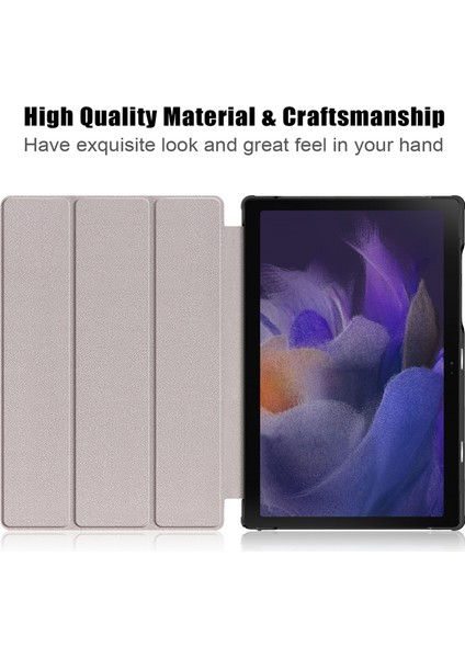Basit Stil Üç Katlı Stand Pu Deri Sert Pc Iç Koruyucu Samsung Galaxy Tab A7 Lite 8.7 Inç 2021 SM T220 Tablet Kılıfı (Yurt Dışından)