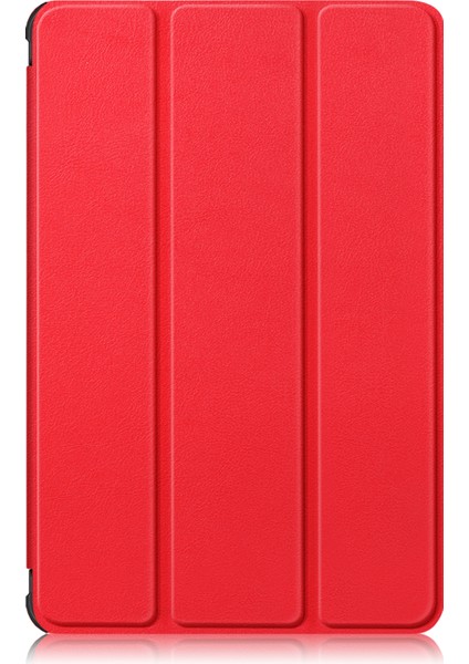 Basit Stil Üç Katlı Stand Pu Deri Sert Pc Iç Koruyucu Samsung Galaxy Tab A7 Lite 8.7 Inç 2021 SM T220 Tablet Kılıfı (Yurt Dışından)