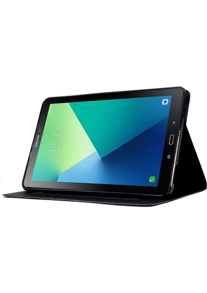 Samsung Galaxy Tab A 10.1 (2016) T580 T585 Deri Kart Tutucu Desen Ay Işığı Tilki Tablet Kılıfı (Yurt Dışından)