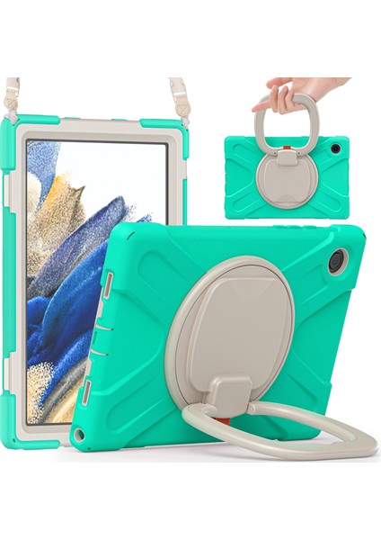 Seashell Digital Samsung Galaxy Tab A8 10.5 (2021 2022) 360 Derece Standı Düşmeye Pc Silikon Hibrit Nane Tablet Kılıfı (Yurt Dışından)