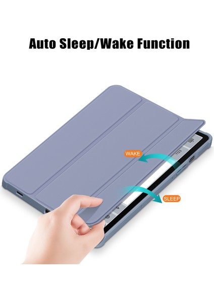 Samsung Galaxy Tab S9 Koruyucu (SM X710 SM X716B SM X718U) Pu Tpu Akrilik Üç Katlı Standlı Kalem Yuvalı Tablet Kılıfı (Yurt Dışından)