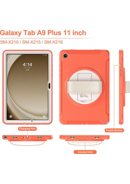 Samsung Galaxy Tab A9 Arka Pc Tpu Mercan Tablet Kılıfı (Yurt Dışından)