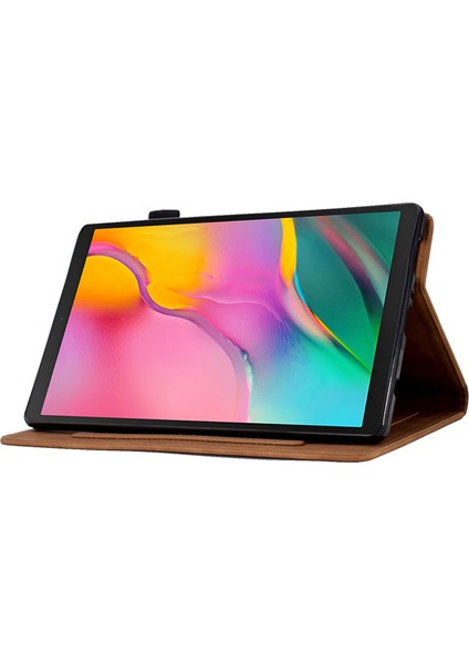 Samsung Galaxy Tab A 10.1 (2019) SM T510 Pu Deri Kart Yuvaları Folyo Stand Kalem Tutuculu Otomatik Uyandırma uyku Tablet Kılıfı (Yurt Dışından) modelleri