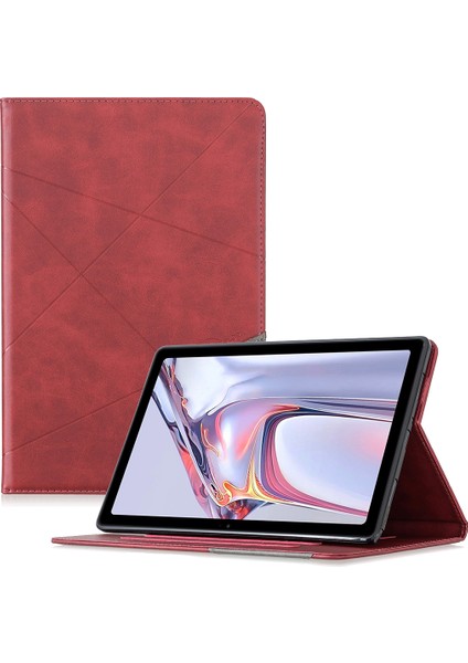 Geometrik Desen Deri Koruyucu Samsung Galaxy Tab A7 10.4 (2020 2022) T505 T500 Tablet Kılıfı (Yurt Dışından)