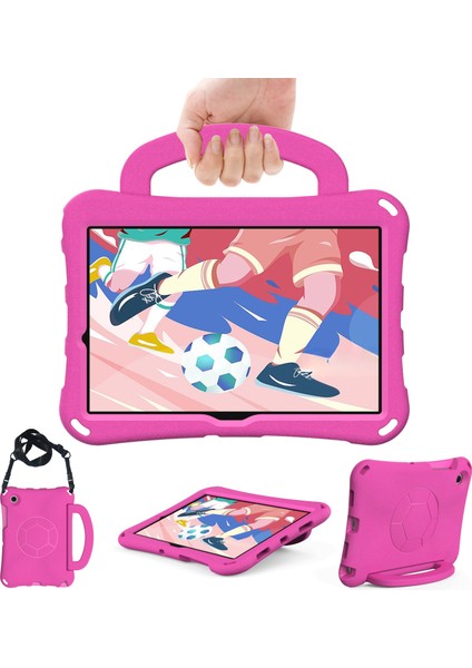 Samsung Galaxy Tab A8 10.5 (2021 2022) Eva Futbol Desen Kolu Omuz Askısı Tablet Kılıfı (Yurt Dışından)