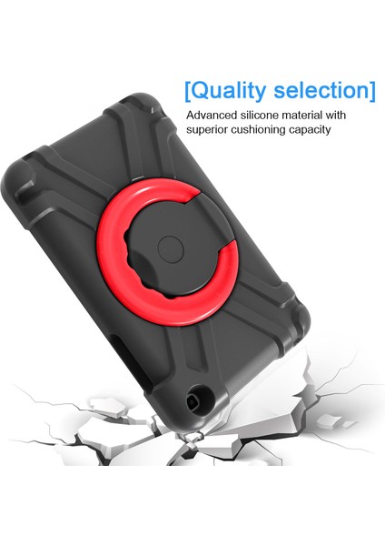 360° Dönebilen Stand Pc Silikon Samsung Galaxy Tab A 8.0 Wi Fi (2019) SM T290 SM T295 SIYAH Kickstand Tablet Kılıfı (Yurt Dışından)