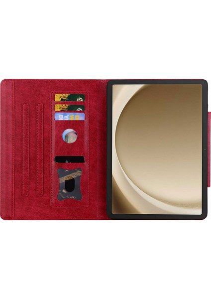 Samsung Galaxy Tab A9 X210 X215 X216 Pu Deri Folyo Kart Yuvaları Tablet Kılıfı (Yurt Dışından)