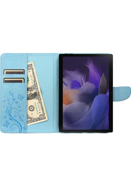 Samsung Galaxy Tab A8 10.5 (2021 2022) Çiçek Baskılı Pu Deri Standı Cüzdan Koruyucu Tablet Kılıfı (Yurt Dışından)