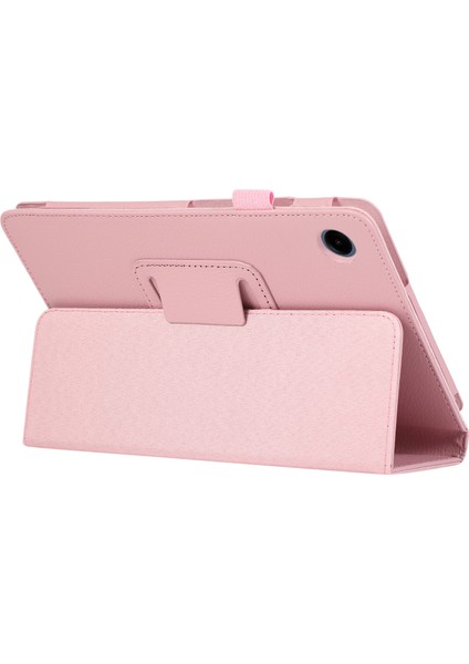 Samsung Galaxy Tab A9 Litchi Doku Pu Deri Ikiye Katlanmış Stand Tablet Kılıfı (Yurt Dışından)