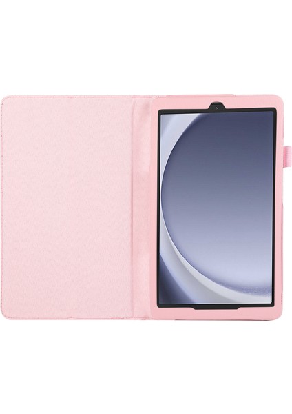 Samsung Galaxy Tab A9 Litchi Doku Pu Deri Ikiye Katlanmış Stand Tablet Kılıfı (Yurt Dışından)