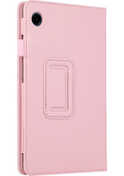 Samsung Galaxy Tab A9 Litchi Doku Pu Deri Ikiye Katlanmış Stand Tablet Kılıfı (Yurt Dışından)