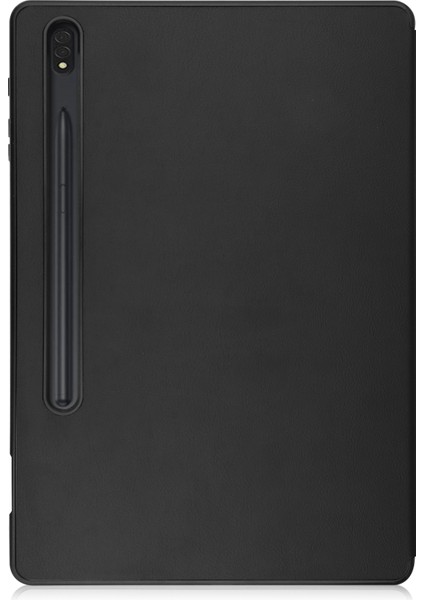 Samsung Galaxy Tab S8 Çizilme Önleyici Tpu Pu Deri Üç Katlı Stand Otomatik Uyku uyandırma Kalem Tutuculu Tablet Kılıfı (Yurt Dışından)