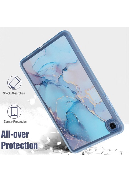 Samsung Galaxy Tab A7 Lite 8.7 Inç T220 T225 Mermer Desen Baskı Tpu Yumuşak Cilt Koruyucu Tablet Kılıfı (Yurt Dışından)
