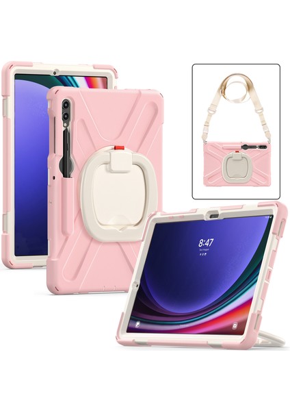 Seashell Digital Samsung Galaxy Tab S9 Fe s9 s8 s7 Pc Silikon Omuz Askısı beyaz Tablet Kılıfı (Yurt Dışından)